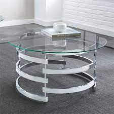 Chrome/clear medium hexagon glass coffee table a classy style that will never be outdated, a classy style that will never be outdated, this table set features modern appeal with its interconnected chrome legs and hexagonal glass top. Steve Silver Tayside Round Glass Top Coffee Table In Chrome Walmart Com Walmart Com