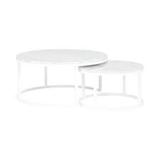 Modern Designer Round Nesting Marble Coffee Tables White Steel Base Coffee Table Marble Coffee Table Coffee Table White