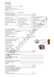 It's the one that everybody likes, but there's just no way 'cause it's too weird.. The Best Of You Foo Fighters Song Esl Worksheet By Suelendiane