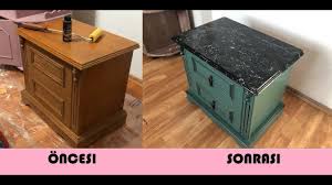 Mobilya Yenileme Komodin Boyama Mermerleme Wax Ile Eskitme Vernikleme Youtube