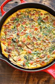 Bacon Mushroom Spinach Frittata Recette Recettes De Cuisine Muffins Pour Le Petit Dejeuner Nourriture
