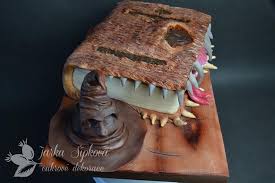 Then i used starbursts for the eyes, gums and tongue, mini marshmallows cut in half and rolled to form the teeth, and the wilton #233 tip for the fur and wilton tip. Harry Potter The Monster Book Of Monsters Cake By Cakesdecor