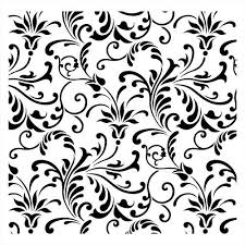 Black And White Stencil Pattern Floral Swirl All Over Pattern Stencil 10 Mil Floral Design Drawing Swirly Designs Stencil Patterns Templates