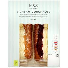 M S 2 Cream Strawberry Jam Doughnuts Ocado