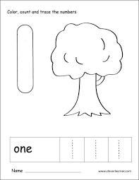 Number One Tracing And Colouring Worksheet For Kindergarten Numbers Kindergarten Numbers Preschool Preschool Worksheets