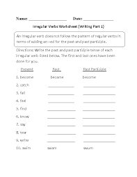 Verbs Worksheets Irregular Verbs Verb Worksheets Regular Verbs