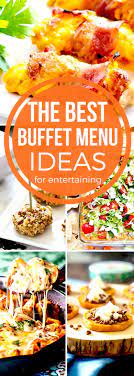 Easily Plan Fun Festive Parties For Large Groups With Our Best Buffet Menu Ideas Appetizer Recipes Side Holiday Party Menu Holiday Party Buffet Buffet Food
