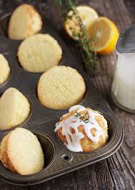 Glazed Lemon And Thyme Olive Oil Cakes Would Be Great With Lodi Ascolano Extra Virgin Olive Oil Olive Oil Cake Oil Cake Dessert Recipes