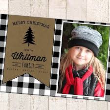 Black And White Buffalo Plaid Christmas Holiday Christmas Photo Printable Card Buffalo Print Black And White Plaid Christmas Card Christmas Holiday Photos Buffalo Plaid Christmas Card