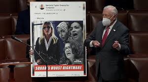 She's the latest political flavor of the week, but for the wrong reasons. Extremist Congresswoman S Threatening Ad With Rifle Condemned On House Floor Video Us News The Guardian