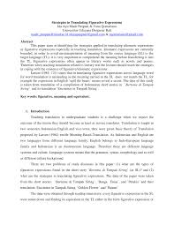 Setelah buang air besar, badan anda terasa sangat lelah. Pdf Strategies In Translating Figurative Expressions