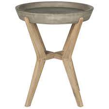 Safavieh Celeste Outdoor Modern Round End Table Dark Grey Natural Walmart Com In 2020 Outdoor Side Table Outdoor End Tables Outdoor Accent Table