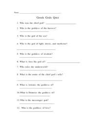 Greek Gods Quiz Olympians Of Greek Myths By Ryan Love Tpt