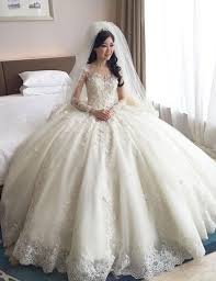 Aliexpress Com Buy Real Samples Ball Gown Puffy Scoop Cathedral Wedding Long Sleeve Ball Gown Wedding Dress Wedding Dress Train Wedding Dresses Lace Ballgown