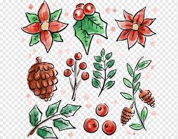 Floral wreaths are trending right now and i was actually blown away when i saw how simple they are to draw! Watercolor Painting Flower Drawing Euclidean Christmas Watercolor Elements Watercolor Leaves Winter Food Png Pngwing