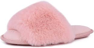 Like most women, i love shoes. Amazon Com Longbay Women S Fuzzy Faux Fur Memroy Foam Flat Spa Slide Slippers Open Toe House Shoes Sandals Medium 7 8 Slippers Pink Slippers Slippers Cute
