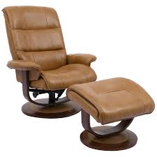 Parker House Mkni 212s But Knight Manual Reclining Swivel Chair Ottoman Caramel Brown Top Grain Leather Recliner With Ottoman Swivel Recliner Swivel Recliner Chairs