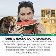 Si Puo Fare Il Bagno Dopo Mangiato Missione Scienza Facebook