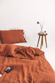 These items are breathable and do not cause any irritations or disturbances while resting. Rust Linen Duvet Cover And Pillowcases Boho Linen Bedding Etsy Cotton Duvet Cover Orange Duvet Covers Linen Duvet