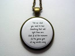 One Republic Lyrics Quote Secrets Necklace By Jjscollections 15 95 One Republic Lyrics I Need You Love One Republic Quotes