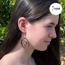 Stunning Natural Wooden Wave Earrings by Little Rose Co Boutique