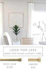 Curtains will come with cb2 brushed brass curtain rod with finial cap. 12th And White My Favorite Inexpensive Brass Curtain Rods And White Curtains Too