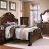 From the carved shell crowning the top of the ornate headboard to the sunburst pattern of bookmatched cherry veneer on the footboard, the old world queen this set includes one king storage bed, one dresser with mirror and one nightstand. 1
