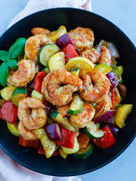 Shrimp And Vegetable Skillet Recipe Shrimp And Vegetables Seafood Recipes Healthy Recipes