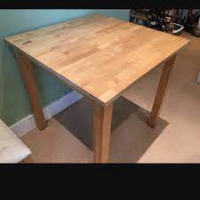 If it's a dining or kitchen table don't just think about the shape, make sure to consider the height and design of the legs as well. Ikea Square Dining Pine Table Furniture Home Living Furniture Tables Sets On Carousell