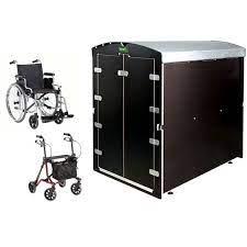 Statt eines autos parken sie in einer rollator garage einen rollator oder je nach größe auch einen rollstuhl. Rollabo S L Rollator Abschliessbare Garagenbox Echte Kleine Garage Fur Ihren Rollstuhl Gehwagen Sanitatshaus Burbach Goetz Der Grosse Onlineshop Fachhandel Service Top Preise Schnell Zuverlassig Neu Mit
