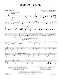 Partitura star wars for beginning piano solo envio. Star Wars Saga Bb Bass Clarinet Concert Band Print Sheet Music