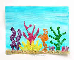 Use a variety of colors, since coral reefs have coral in a large range of hues. Coral Reef Art Project Primary Theme Park