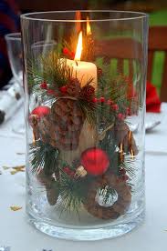Safe Table Candles Christmas Dinner Party Table Decor With Pine Cones And Ornaments Christmas Centerpieces Christmas Decorations Christmas Table Decorations
