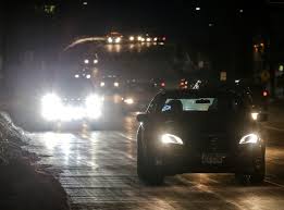 Ultra Bright Headlights Blinded By Bright Headlights On The Highway
