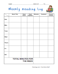 Weekly Reading Log In Minutes Weekly Reading Logs Reading Logs Reading Comprehension Worksheets