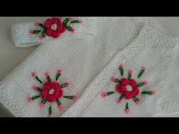 Tunus Isi Bebek Yelegi Orgu Uzerine Cicek Islemesi Youtube Pattern Sewing