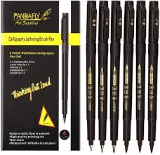 As the name suggests, you dip your nib into the ink to write with. Amazon Com Pandafly Hand Lettering Pens Calligraphy Brush Pens Art Markers Black Ink Refillable 4 Size 6 Pack For Beginners Writing Sketching Drawing Watercolor Illustration Scrapbooking Office Products