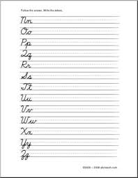 The worksheets on this page won't help you, but pop over to our customizable cursive tracer pages to type in your child's name (or anything else that tickles their fancy). Cursive Alphabet Letters Handwriting Practice Elementary Writing Abcteach