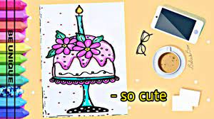 drawing to decorate notebook cake تعليم الرسم تزيين دفاتر مدرسية cute unique supplies