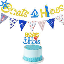 $12.49 quick view sale as free as the ocean wood wall decor was: Buy 3 Pieces Boats N Hoes Glitter Banner Nautical Banner Anchor Cruise Triangle Banner Boats N Hoes Cake Topper For Nautical Theme Birthday Engagement Bridal Shower Party Decor Online In Turkey B093bxffdg