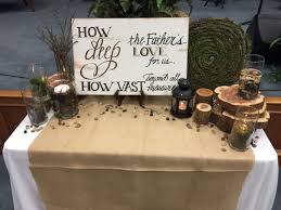 Father S Day Church Decor Rocks Grass Nature Burlap Church Decor Church Display Altar Decorations