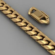Miami Cuban Link Chain Bracelet 0065 3d Print Model Mens Gold Bracelets Mens Gold Jewelry Gold Chains For Men
