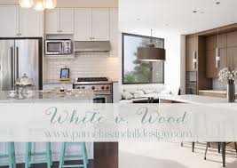 The above kitchen is absolutely gorgeous, but the white trim above the upper cabinets bugs me. White Versus Wood Where Are Kitchen Cabinets Headed Pamela Sandall Design