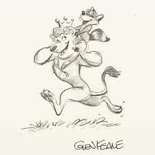 Lovely raccoon with heart for valentines day card. Glen Keane Productions This Is The Hand Signed Art Print That Comes With