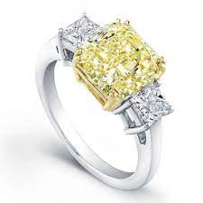 Yellow Diamond Engagement Ring Meanings Three Stone Diamond Rings Engagement Yellow Diamond Engagement Ring Yellow Engagement Rings