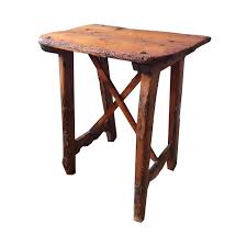 Tall Side Table With Cross Bar Support Image 1 Of 5 Side Table Table Tall Side Table