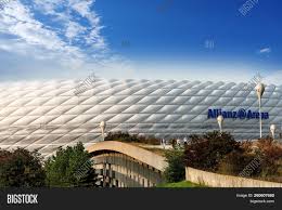 The allianz arena, home to bayern munich, is configured to allow the entire external area and roofing to be lit up in various colours. Munich Germany Sept Image Photo Free Trial Bigstock