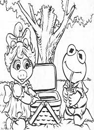 All rights belong to their respective owners. Kermit Going Picnic With Miss Piggy Muppet Babies Coloring Pages Bulk Color