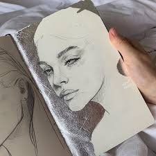 Sketch By Humid Peach Humid Peach Is The Name Of The Artist Whose Real Name Is Ksenia Kondyleva Continue Watercolor Paintings Sketchbook Drawings Face Sketch