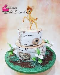 Little Sweet Bambi By Gateau De Lucine Disney Birthday Cakes Woodland Birthday Cake First Birthday Cakes